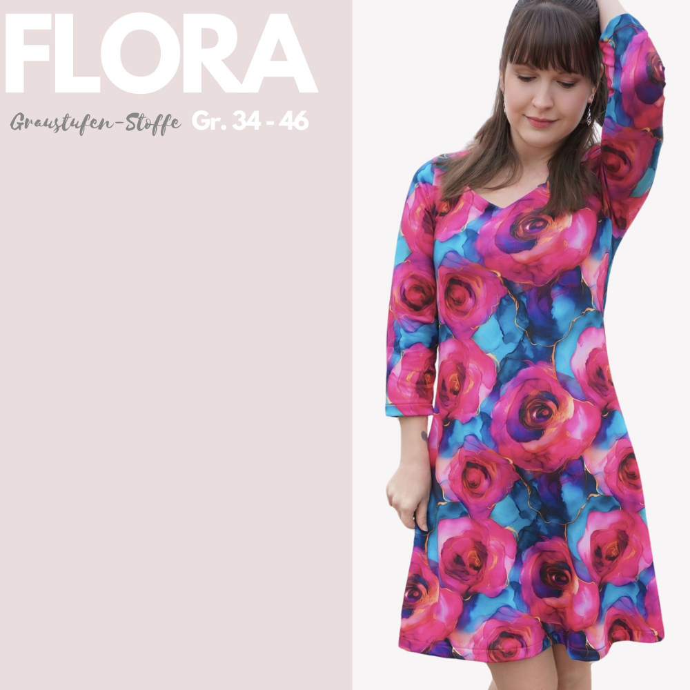 Flora, Kleid mit Herzausschnitt und A-Linie in Gr. 34-46